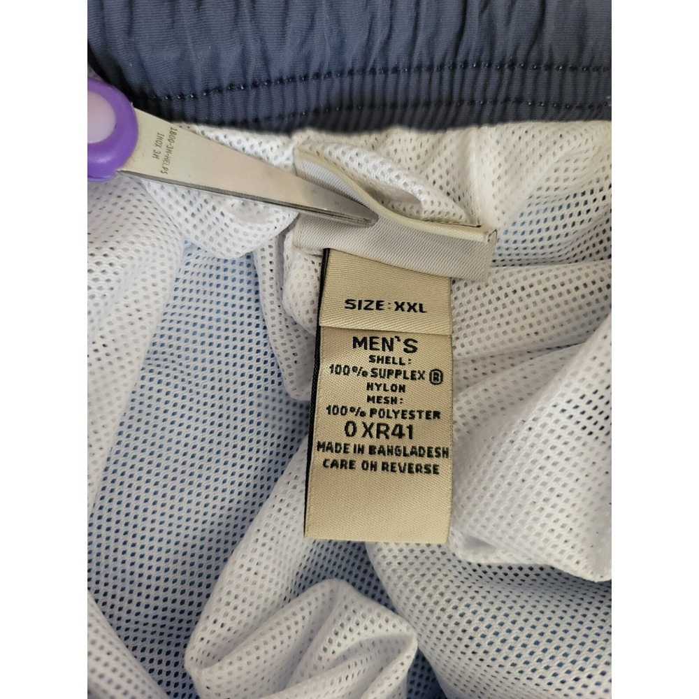 LL Bean Supplex Nylon Swim Trunks Mens XXL Blue Board Shorts Mesh Lined 6" In - Picture 3 of 8